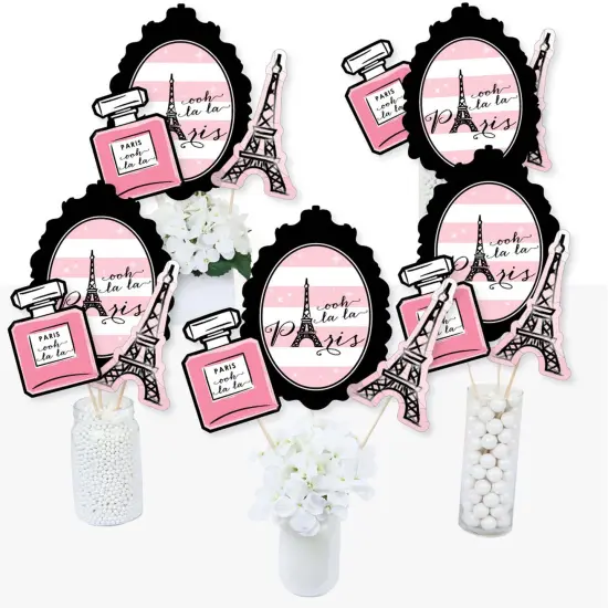 Big Dot of Happiness Paris, Ooh La La - Paris Themed Baby Shower or Birthday Party Centerpiece Sticks - Table Toppers - Set of 15 {3}