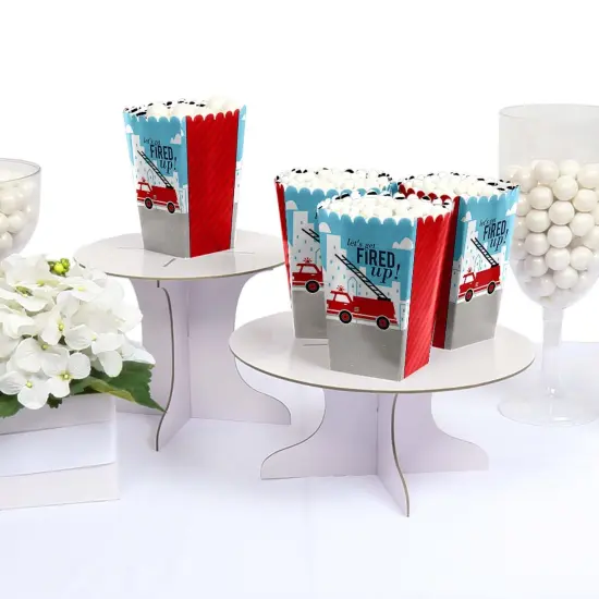 Big Dot of Happiness Fired Up Fire Truck - Firefighter Firetruck Baby Shower or Birthday Party Favor Popcorn Treat Boxes - Set of 12 {4}