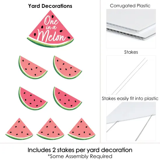 Big Dot of Happiness Sweet Watermelon - Yard Sign and Outdoor Lawn Decorations - Fruit Party Yard Signs - Set of 8 {6}