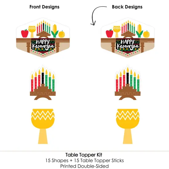Big Dot of Happiness Happy Kwanzaa - Party Centerpiece Sticks - Table Toppers - Set of 15 {6}