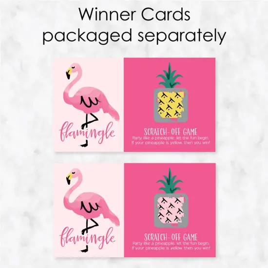 Big Dot of Happiness Pink Flamingo - Party Like a Pineapple - Tropical Summer Game Scratch Off Cards - 22 Count {4}