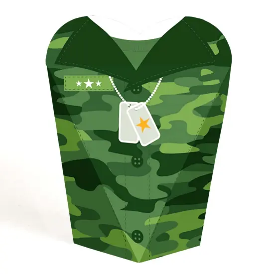 Big Dot of Happiness Camo Hero - Army Military Camouflage Party Favors - Gift Heart Shaped Favor Boxes for Women and Kids - Set of 12 {1}
