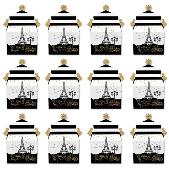Big Dot of Happiness Stars Over Paris - Treat Box Party Favors - Parisian Themed Party Goodie Gable Boxes - Set of 12 {6}