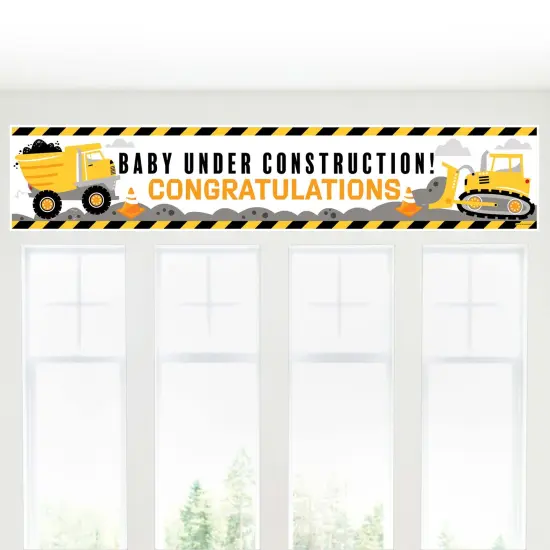 Big Dot of Happiness Dig It - Construction Party Zone - Baby Shower Decorations Party Banner {6}