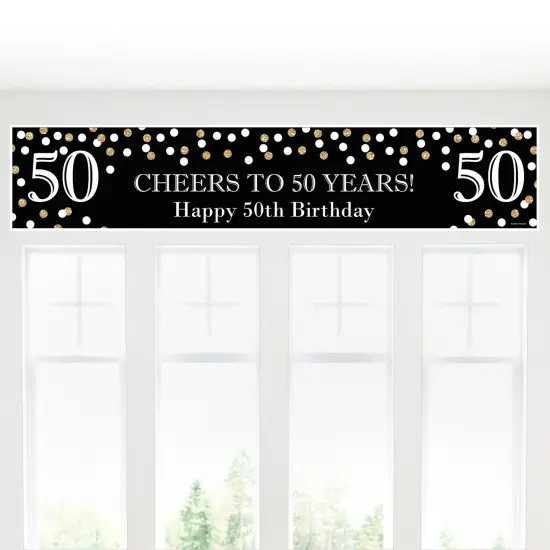 Big Dot of Happiness Adult 50th Birthday - Gold - Happy Birthday Decorations Party Banner {6}