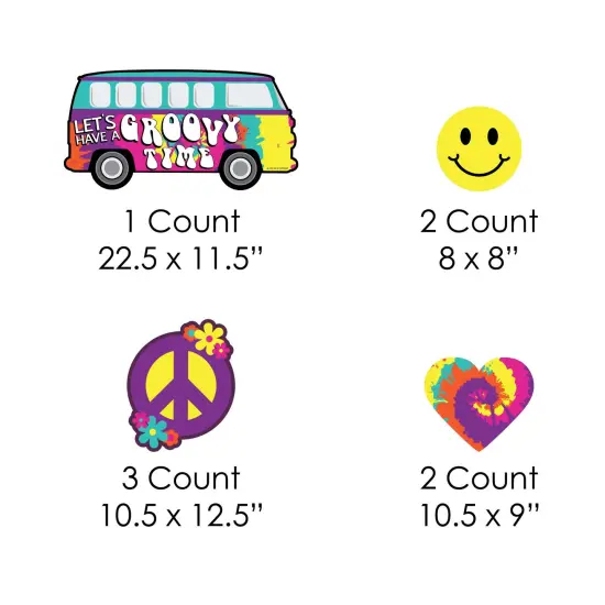 Big Dot of Happiness 60's Hippie - Yard Sign & Outdoor Lawn Decorations - 1960s Groovy Party Yard Signs - Set of 8 {7}