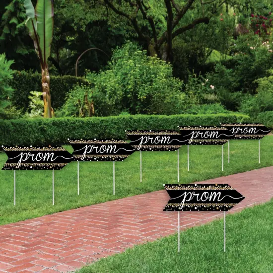 Big Dot of Happiness Prom - Arrow Prom Night Party Direction Signs - Double Sided Outdoor Yard Signs - Set of 6 {3}