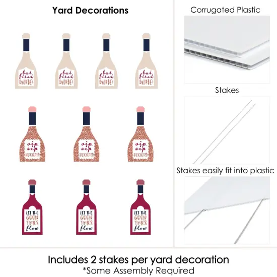 Big Dot of Happiness But First, Wine - Wine Bottle Lawn Decorations - Outdoor Wine Tasting Party Yard Decorations - 10 Piece {7}