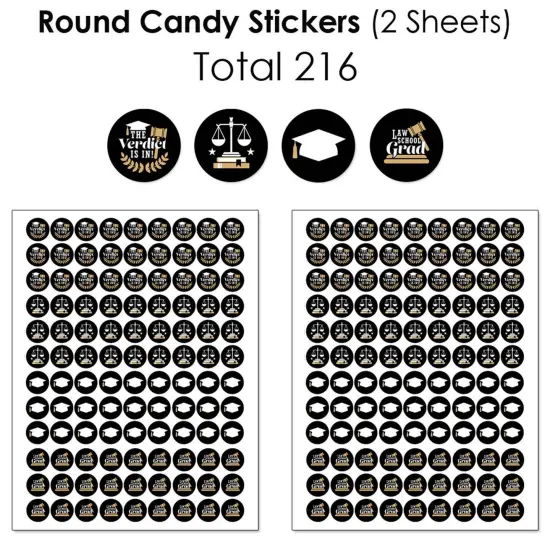 Big Dot of Happiness Law School Grad - Future Lawyer Graduation Party Candy Favor Sticker Kit - 304 Pieces {6}