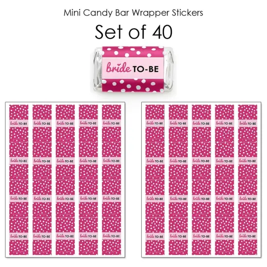 Big Dot of Happiness Bride-To-Be - Mini Candy Bar Wrapper Stickers - Bridal Shower or Classy Bachelorette Party Small Favors - 40 Count {4}
