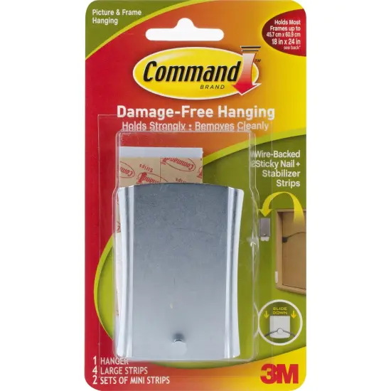Multipack of 12 - Command Wire-Backed Sticky Nail-1 Hanger, 4 Large Strips & 2 Mini Strips {2}