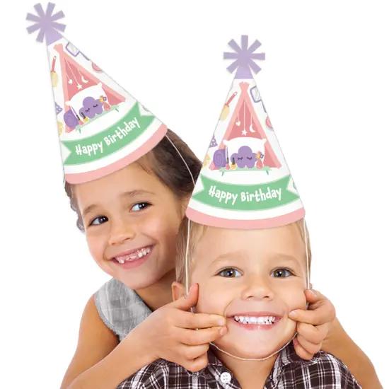 Big Dot of Happiness Pajama Slumber Party - Cone Happy Birthday Party Hats for Kids and Adults - Set of 8 (Standard Size) {3}