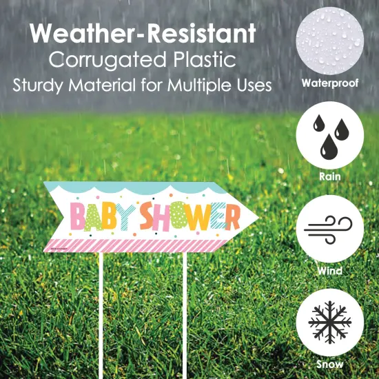 Big Dot of Happiness Colorful Baby Shower - Arrow Gender Neutral Party Direction Signs - Double Sided Outdoor Yard Signs - Set of 6 {4}