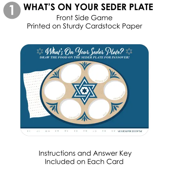 Big Dot of Happiness Happy Passover - 2-in-1 Pesach Jewish Holiday Party Cards - Activity Duo Games - Set of 20 {7}