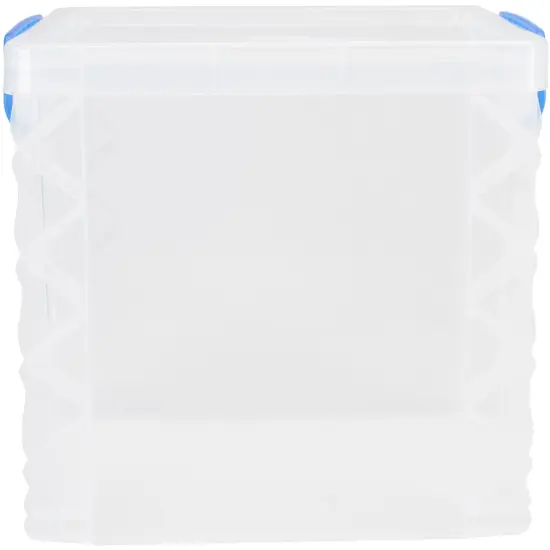 Storage Studios Super Stacker File Box-14.5"X10.5"X11.25" Clear/Blue Handles {1}