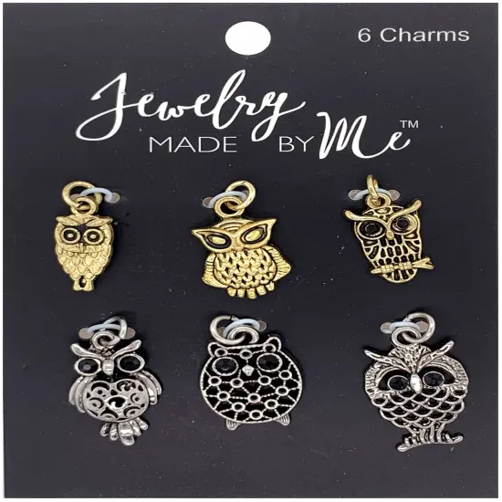 Jewelry Made By Me Charms 6/Pkg-Owls {1}