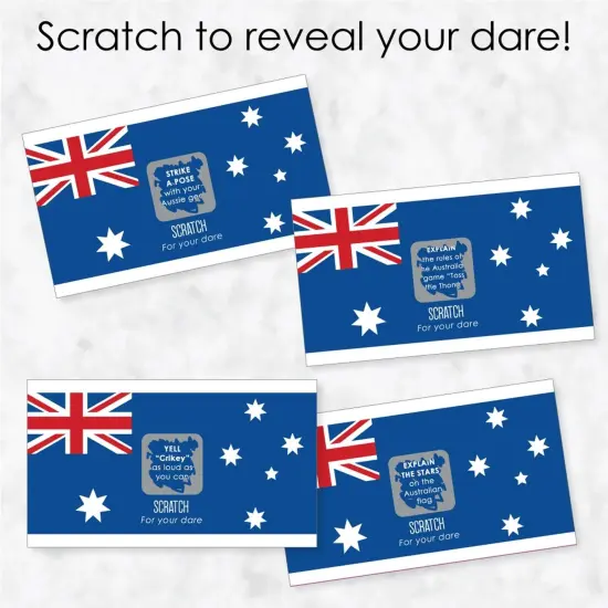 Big Dot of Happiness Australia Day - G'Day Mate Aussie Party Game Scratch Off Dare Cards - 22 Count {4}