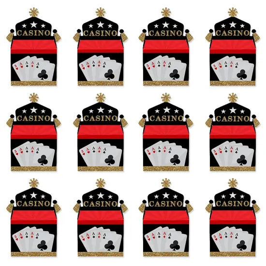 Big Dot of Happiness Las Vegas - Treat Box Party Favors - Casino Party Goodie Gable Boxes - Set of 12 {6}
