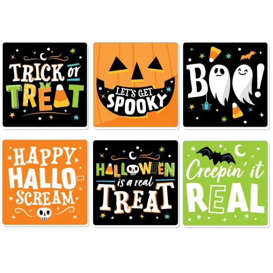 Big Dot of Happiness Jack-O'-Lantern Halloween - Funny Kids Halloween Party Decorations - Drink Coasters - Set of 6 {1}