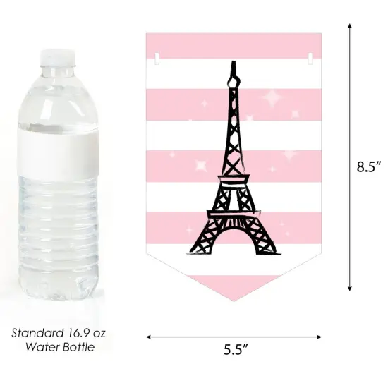 Big Dot of Happiness Paris, Ooh La La - Birthday Party Bunting Banner - Pink Party Decorations - Happy Birthday {3}