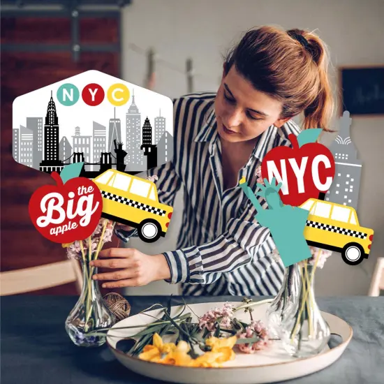 Big Dot of Happiness NYC Cityscape - New York City Party Centerpiece Sticks - Showstopper Table Toppers - 35 Pieces {4}