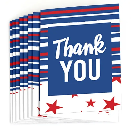 Big Dot of Happiness Stars and Stripes - Memorial Day, 4th of July and Labor Day USA Patriotic Party Thank You Cards (8 Count) {3}