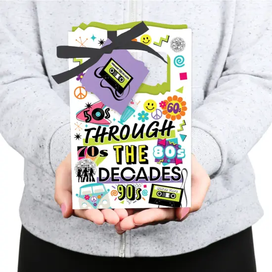 Big Dot of Happiness Through the Decades - 50s, 60s, 70s, 80s, and 90s Party Favor Boxes - Set of 12 {6}