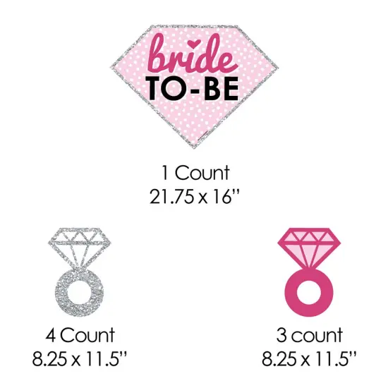 Big Dot of Happiness Bride-to-Be - Yard Sign & Outdoor Lawn Decorations - Bridal Shower or Classy Bachelorette Party Yard Signs - Set of 8 {7}