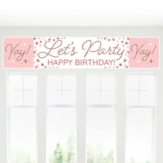 Big Dot of Happiness Pink Rose Gold Birthday - Happy Birthday Decorations Party Banner {6}