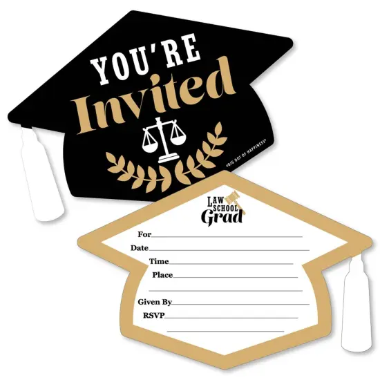 Big Dot of Happiness Law School Grad - Shaped Fill-in Invitations - Future Lawyer Graduation Party Invitation Cards with Envelopes - Set of 12 {1}