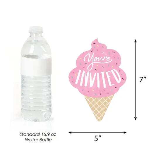 Big Dot of Happiness Scoop Up the Fun - Ice Cream - Shaped Fill-in Invitations - Sprinkles Party Invitation Cards with Envelopes - Set of 12 {6}