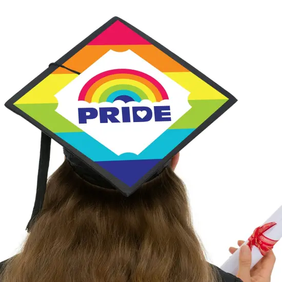 Big Dot of Happiness Love is Love - Pride - Rainbow Graduation Cap Decorations Kit - Grad Cap Cover {6}