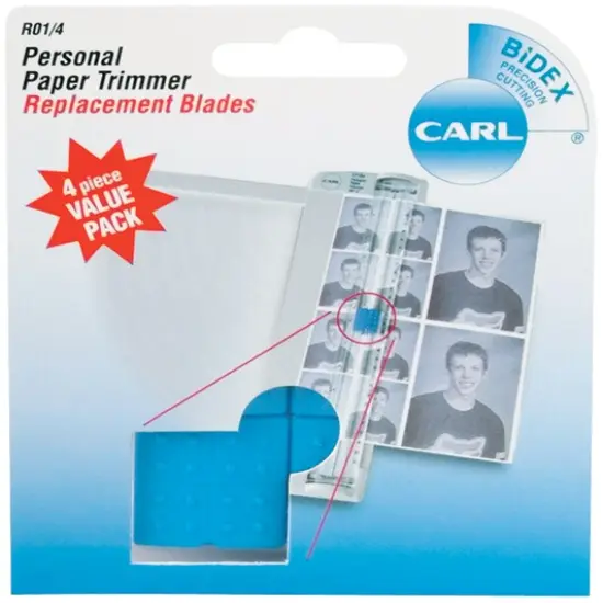 Carl Personal Paper Trimmer Replacement Blades 4/Pkg-Straight {1}