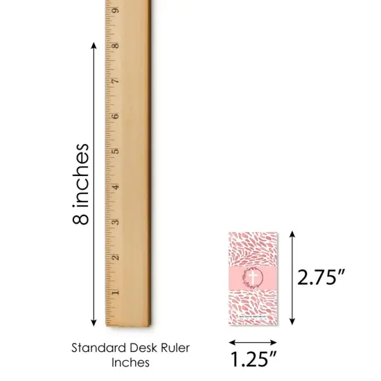 Big Dot of Happiness Pink Elegant Cross - Mini Candy Bar Wrapper Stickers - Girl Religious Party Small Favors - 40 Count {6}