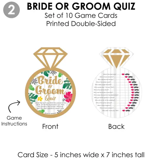 Big Dot of Happiness Last Luau - 4 Bridal Shower Games - 10 Cards Each - Gamerific Bundle {7}