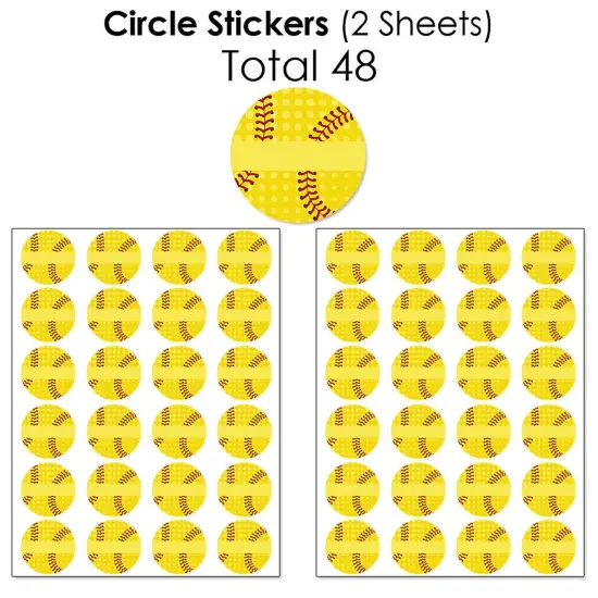 Big Dot of Happiness Grand Slam - Fastpitch Softball - Birthday Party or Baby Shower Candy Favor Sticker Kit - 304 Pieces {7}