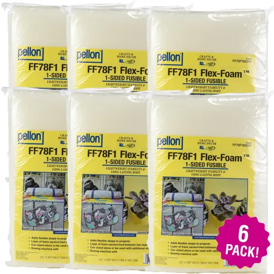 Multipack of 6 - Pellon Flex-Foam 1-Sided Fusible Stabilizer-20"X60" {1}
