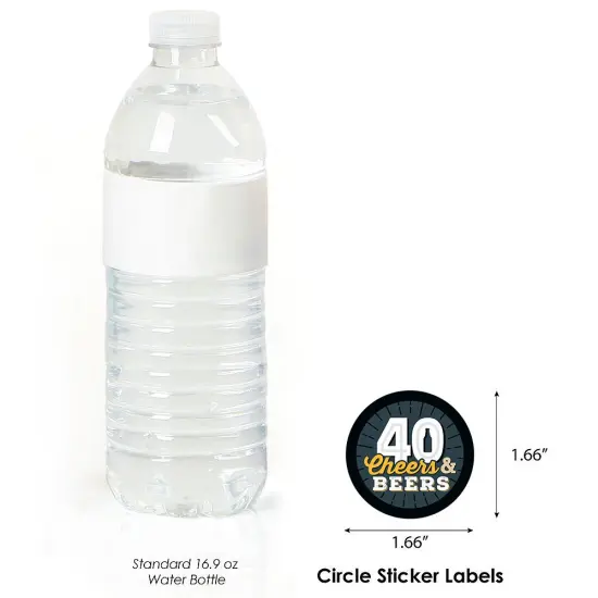 Big Dot of Happiness Cheers and Beers to 40 Years - 40th Birthday Party Circle Sticker Labels - 24 Count {4}