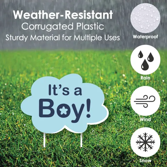 Big Dot of Happiness Boy Special Delivery - Baby Announcement Lawn Decorations - Outdoor Blue It's a Boy Stork Baby Shower Yard Decorations - 10 Piece {6}