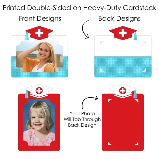 Big Dot of Happiness Nurse Graduation - Medical Nursing Graduation Party Picture Centerpiece Sticks - Photo Table Toppers - 15 Pieces {7}