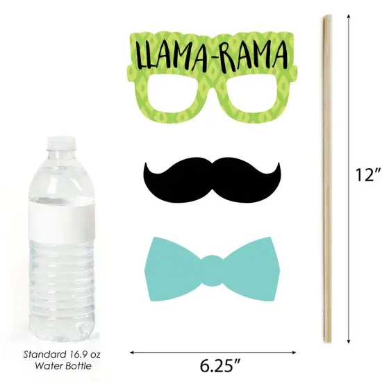 Big Dot of Happiness Whole Llama Fun - Llama Fiesta Baby Shower or Birthday Party Photo Booth Props Kit - 20 Count {6}