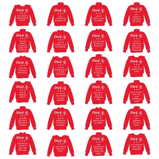 Big Dot of Happiness Drink If Game - Wild and Ugly Sweater Party - Holiday and Christmas Animals Party Game - 24 Count {3}