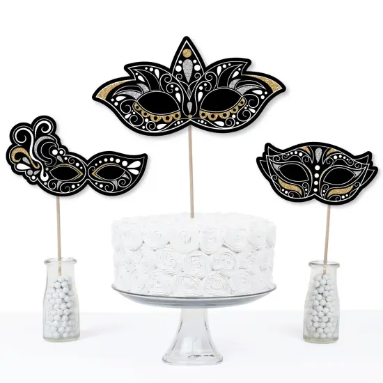 Big Dot of Happiness Masquerade - Carnival Mask Party Centerpiece Sticks - Table Toppers - Set of 15 {4}