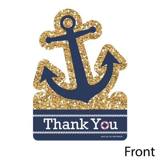 Big Dot of Happiness Last Sail Before the Veil - Shaped Thank You Cards - Nautical Bachelorette & Bridal Thank You Cards with Envelopes - Set of 12 {4}