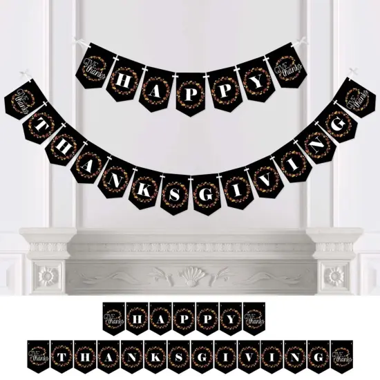 Big Dot of Happiness Give Thanks - Thanksgiving Party Bunting Banner - Fall Party Decorations - Happy Thanksgiving {1}