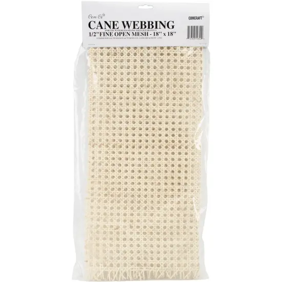 Comcraft Cane Webbing .5" Fine Open Mesh 18"X18"-Natural {1}