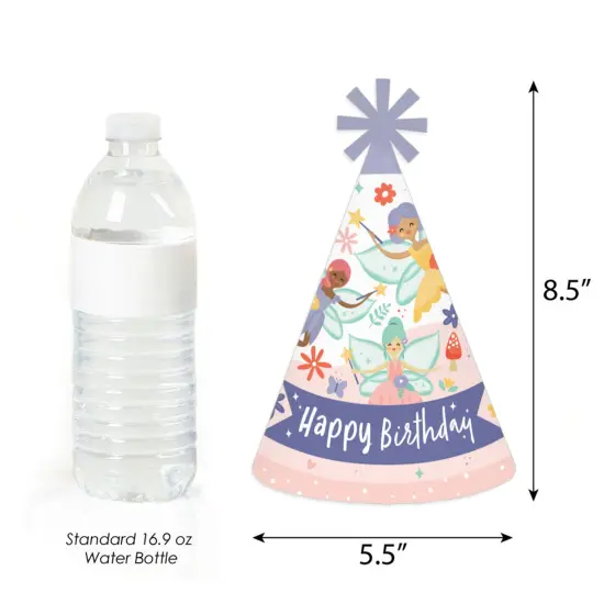 Big Dot of Happiness Let&rsquo;s Be Fairies - Cone Happy Birthday Party Hats for Kids and Adults - Set of 8 (Standard Size) {4}