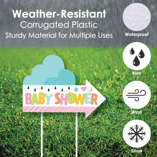 Big Dot of Happiness Colorful Baby Shower - Gender Neutral Party Yard Sign with Stakes - Double Sided Outdoor Lawn Sign - Set of 3 {4}