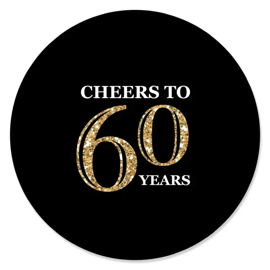 Big Dot of Happiness Adult 60th Birthday - Gold - Birthday Party Circle Sticker Labels - 24 Count {1}