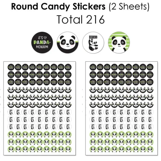 Big Dot of Happiness Party Like a Panda Bear - Baby Shower or Birthday Party Candy Favor Sticker Kit - 304 Pieces {6}
